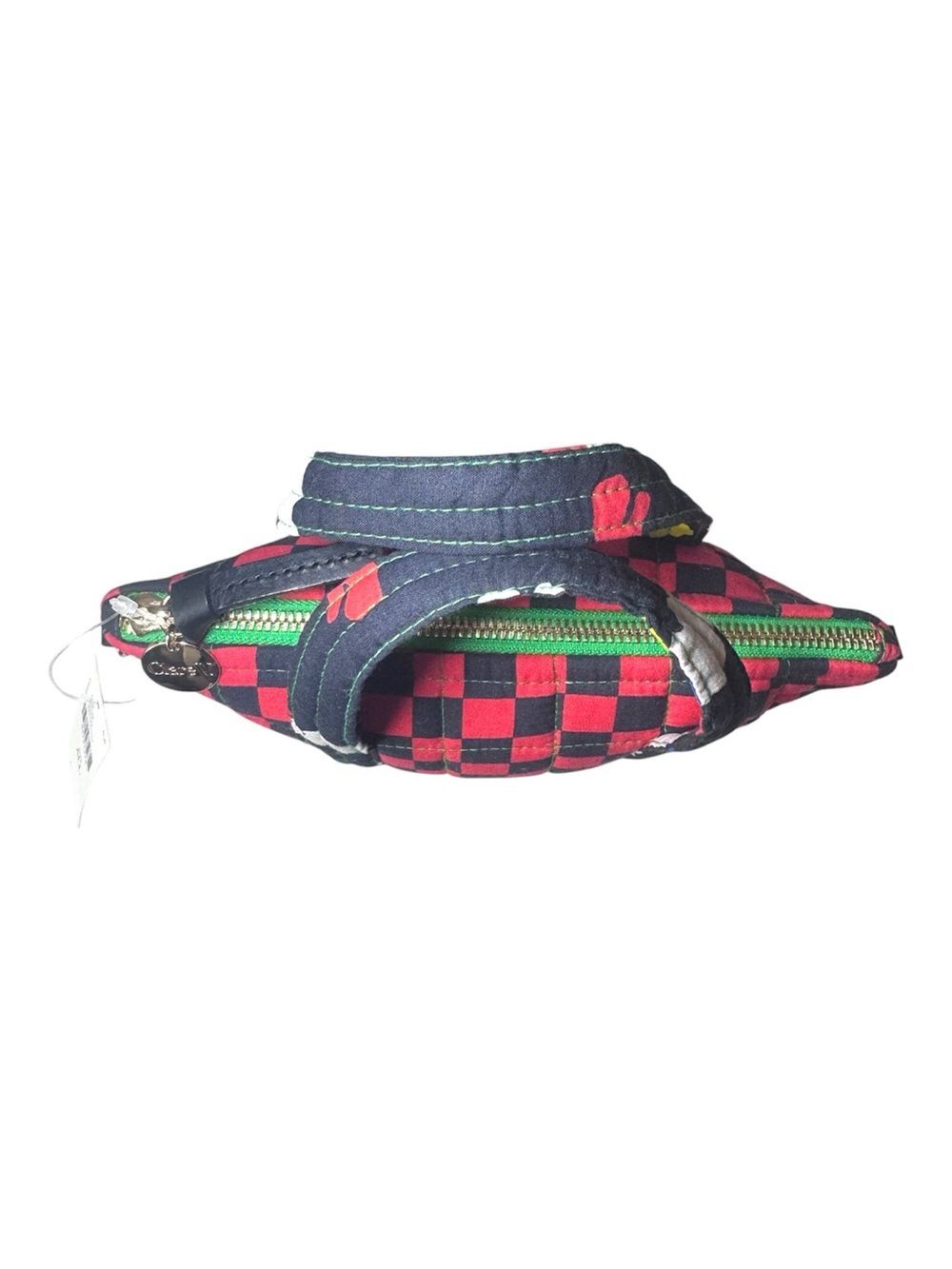 NWT Clare V. Lil Zip Sac Tote Quilted Red Black Checkered Mini Bag Puffer - Picture 7 of 9